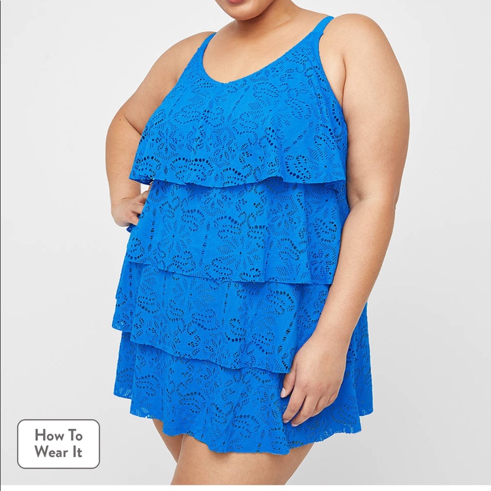 Sz.16W. Blue Swimdress NWT-Catherines